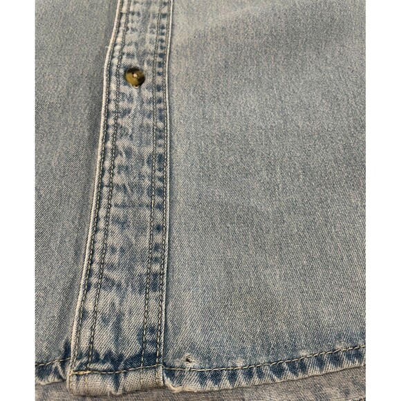 Perfectly Distressed VTG Denim Button Down Long Sleeve Shirt Med Heard Museum M - Picture 8 of 9